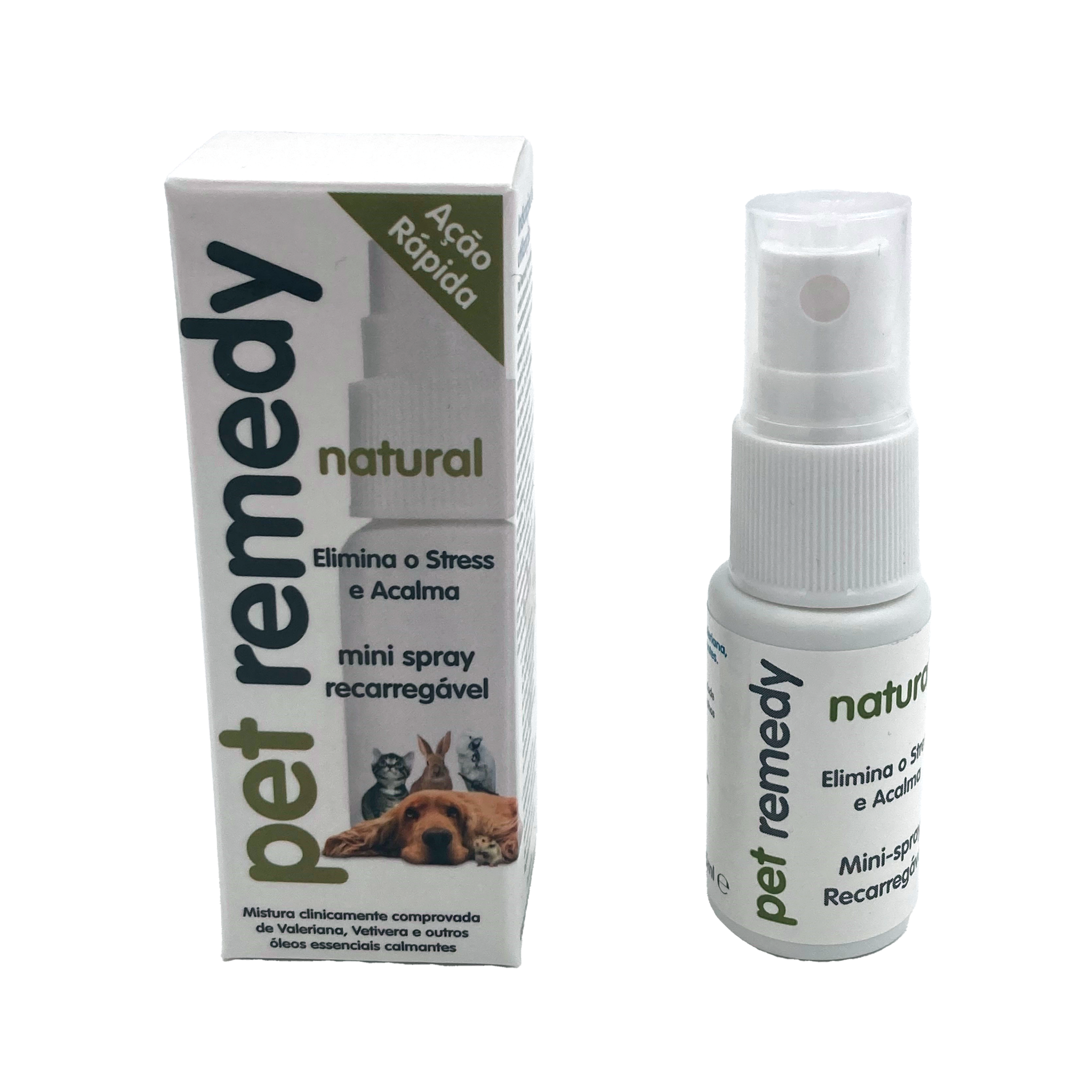 Pet Remedy spray calmante mini 15ml para cães e gatos ansiedade e stress