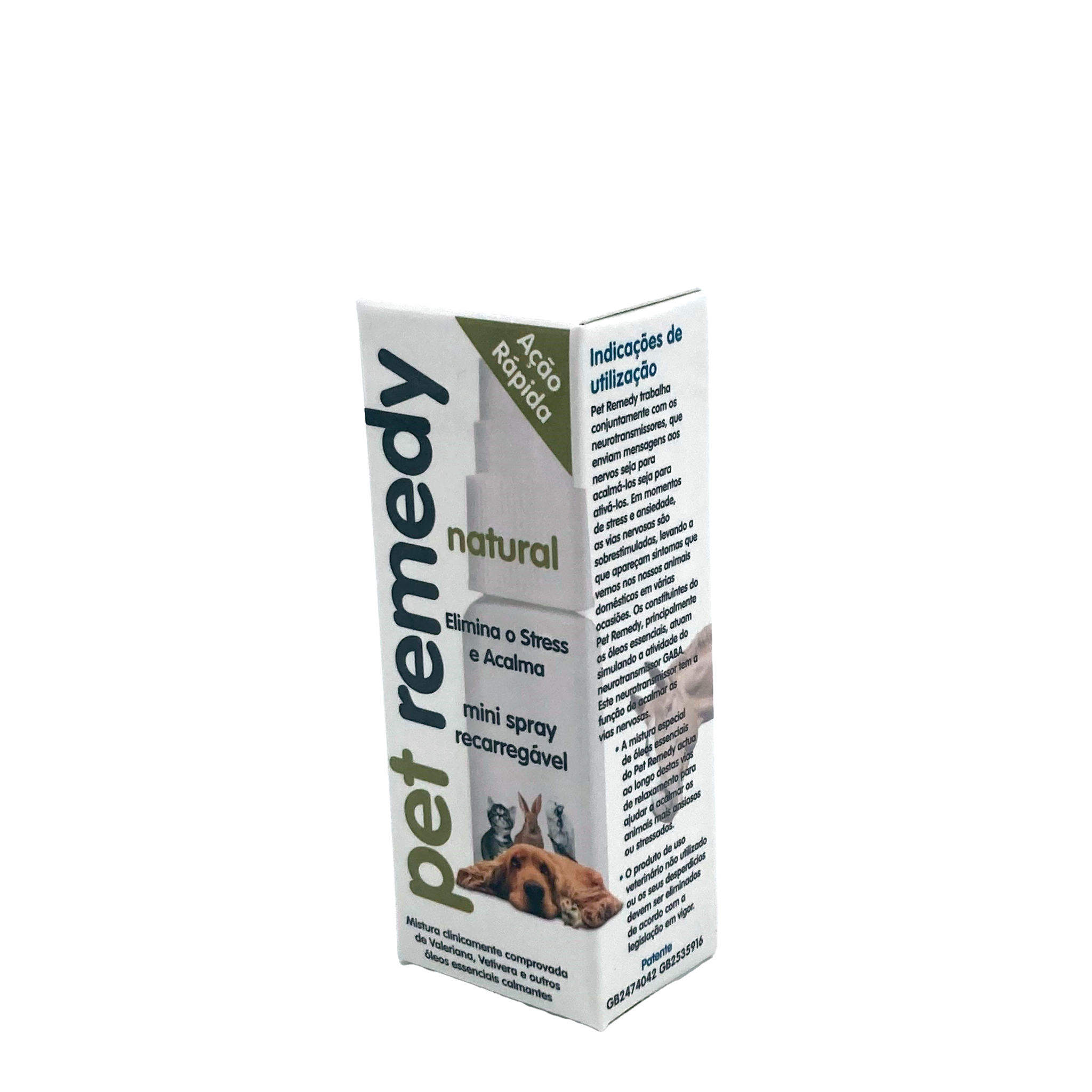 Pet Remedy spray mini 15ml à base de valeriana e óleos essenciais para animais