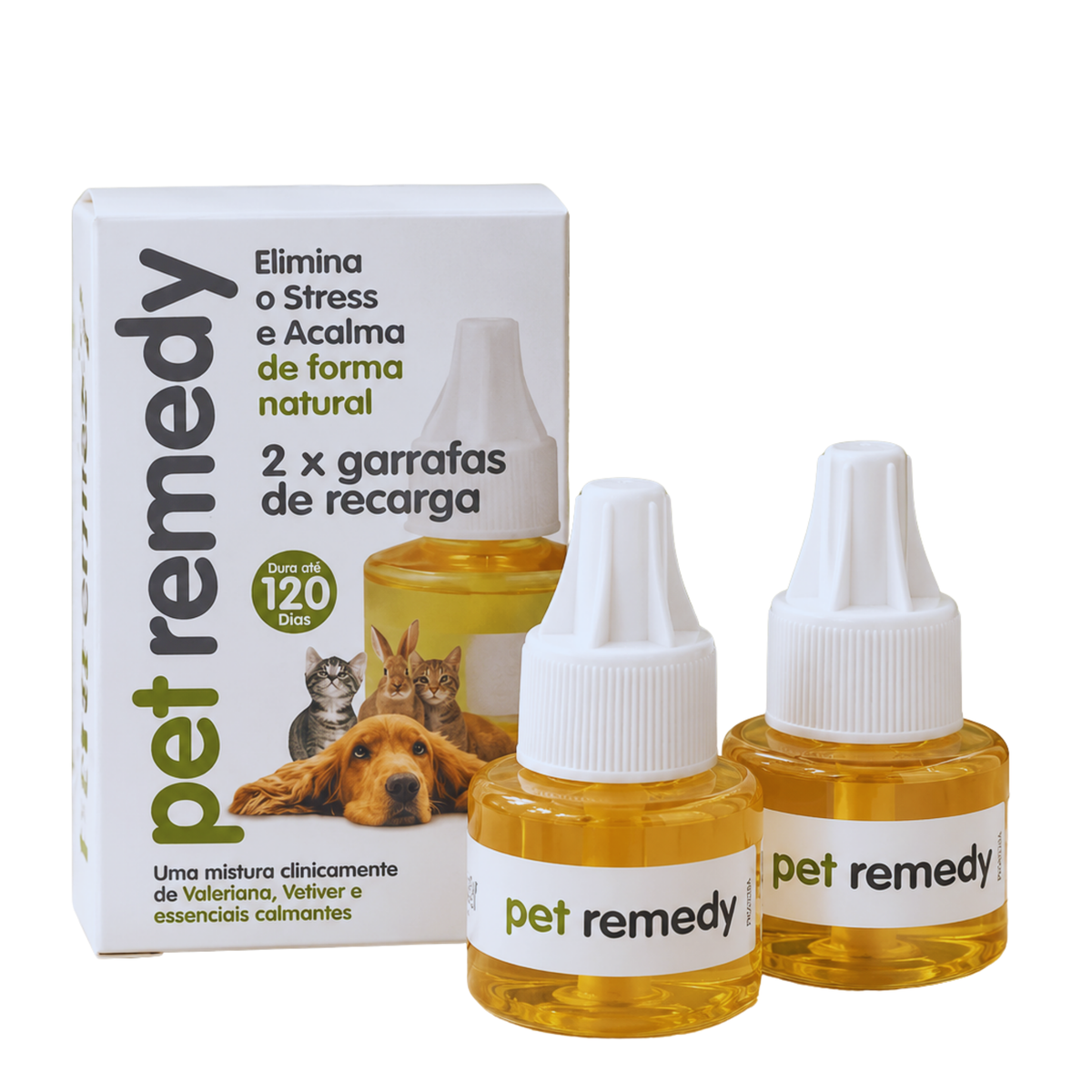 Pet Remedy® Conjunto de 2 Recargas 40 ml – Calmante Natural para animais