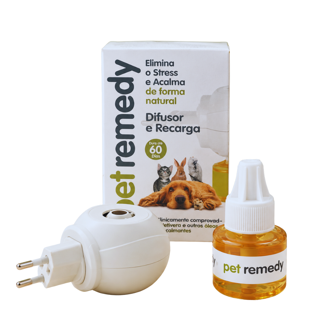 Pet Remedy® Difusor + 1 Recarga 40 ml Calmante Natural para Cães, Gatos, Coelhos e Roedores